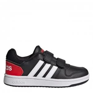 Image of adidas adidas Hoops Childrens Trainers - Black/White/Red