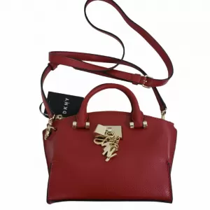 Image of DKNY Elissa Top Zip Lock Key Satchel Bag - Red, Blush, Women