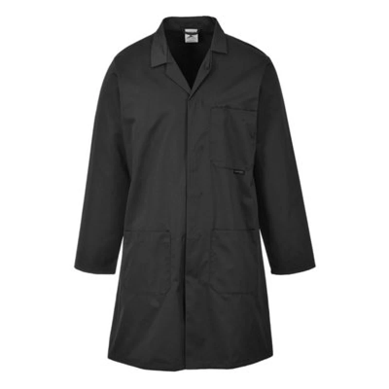 Image of Portwest Standard Lab Coat 2852BKRL Colour: Black
