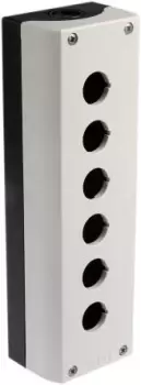 Image of Eaton Grey Plastic M22 Push Button Enclosure - 6 Hole 22mm Diameter