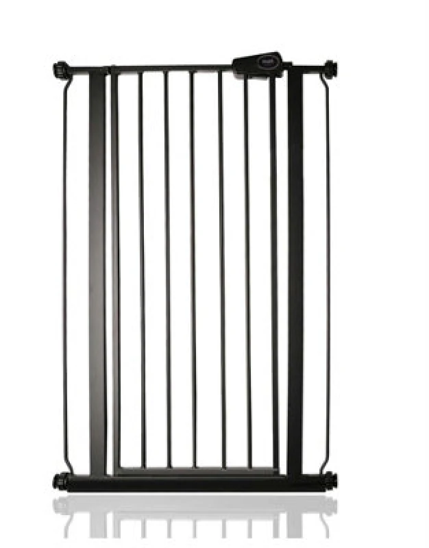 Image of Safetots Extra Tall Narrow Metal Safety Gate Pressure Fit, 68.5Cm - 75Cm, Matt Black, 104Cm In Height, Extra Tall Baby Gate