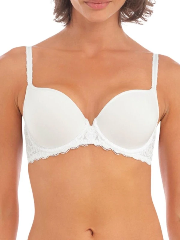 Image of Wacoal Womens Raffine Underwired Contour Bra in White Size: 30E White Female 30E