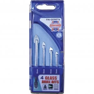 Image of Faithfull 4 Piece Tile and Glass Drill Bit Set