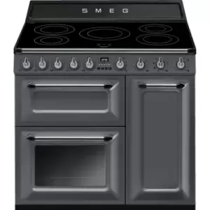 Image of Smeg Victoria TR93IGR2 90cm Electric Range Cooker with Induction Hob - Slate Grey - A/B Rated