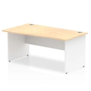 Image of Trexus Desk Wave Left Hand Panel End 1600x800mm Maple Top White Panels