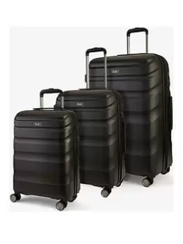 Image of Rock Luggage Bali UYG7Y 8 Wheel Hardshell Black Suitcase 3Pcs Set