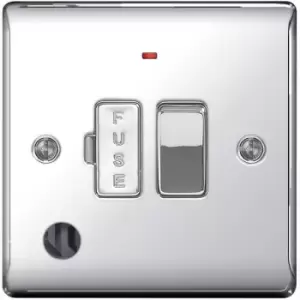 Image of BG Nexus Metal Polished Chrome Fused Spur with Power Indicator Switch and Cable Outlet 13A - NPC53