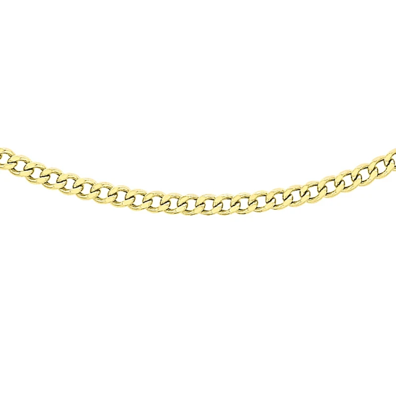 Image of Be You 9ct Gold Flat Curb Chain Yellow Gold unisex 20inch