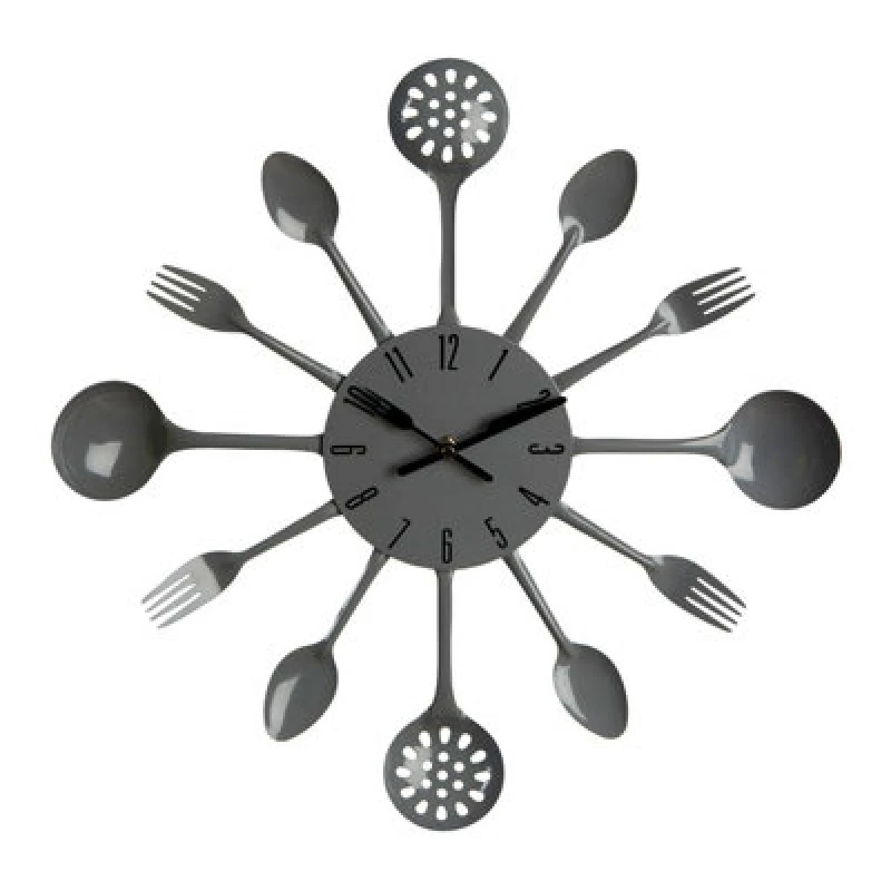 Image of Premier Housewares Maison by Premier Grey Cutlery Wall Clock Grey