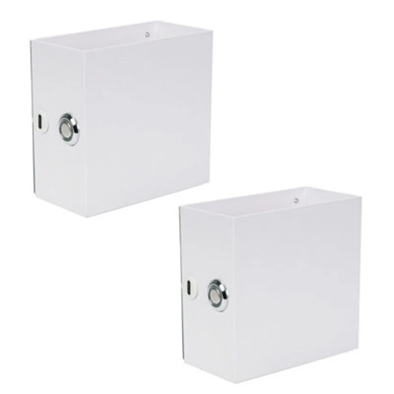 Image of ValueLights Marx White Set of 2 Rechargeable Easy Fit Wall Light Fittings White