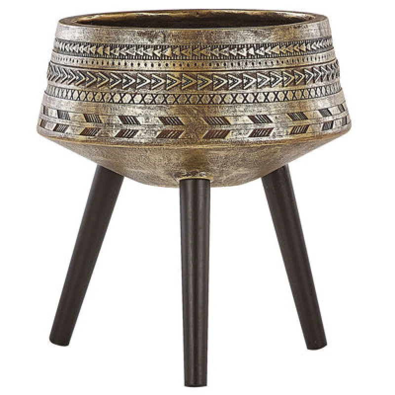 Image of Beliani Elevated Plant Pot Vardiani 50 Cm Gold