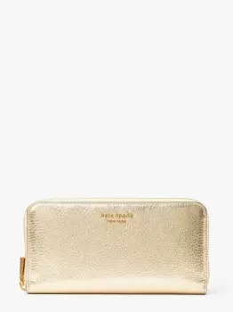 Image of Kate Spade Morgan Zip Around Continental Wallet, Gold Metallic, One Size