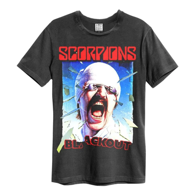 Image of Amplified Amplified Men Blackout Scorpions T-Shirt in Charcoal Size: Small Charcoal S Male 5063470014262