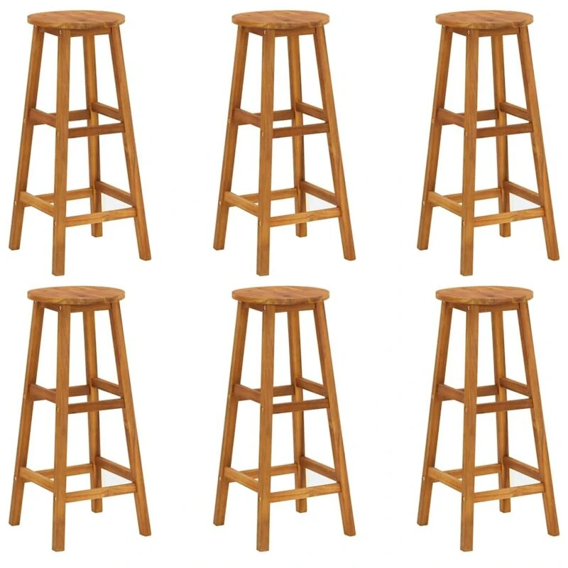 Image of VIDAXL Bar Stools 6 pcs Solid Acacia Wood Vidaxl 8720286107805