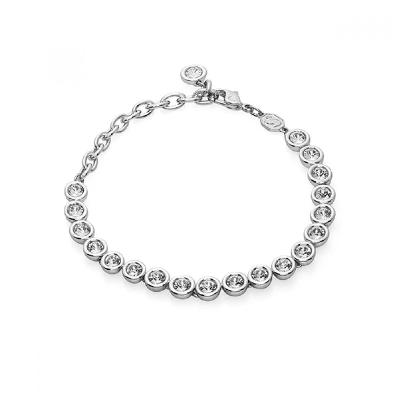 Image of Swarovski Imber Rhodium Plated White Crystal Tennis Bracelet 5682666 Gold female