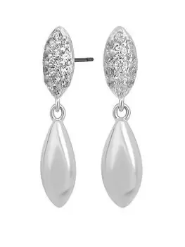 Image of Simply Silver Sterling Silver Cubic Zirconia Drop Earring, Silver, Women