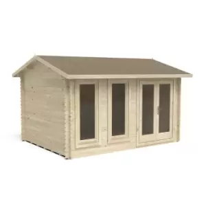 Image of Chiltern 4.0m x 3.0m Log Cabin Double Glazed with Felt Shingles and Underlay