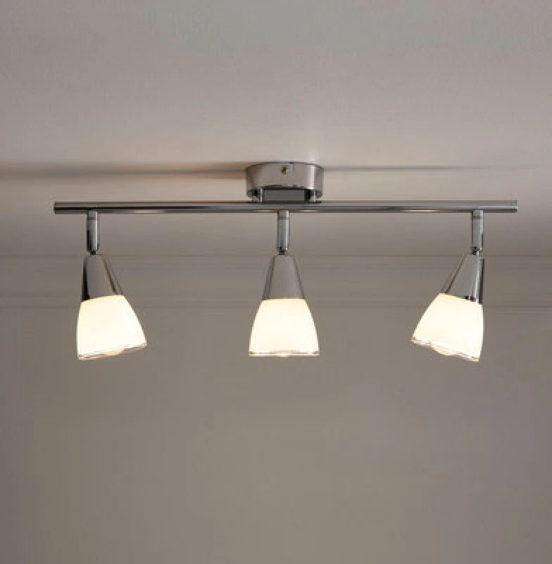 Image of K Living Dione 3 Light Chrome Ceiling Fitting On A Single Bar With Adjustable Heads