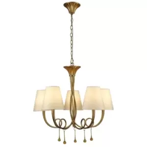 Image of Suspension lampshades Paola Painted gold 5 bulbs 190cm