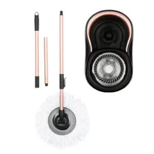 Image of Tower Spin Mop With Angled Head - Black And Blush Gold
