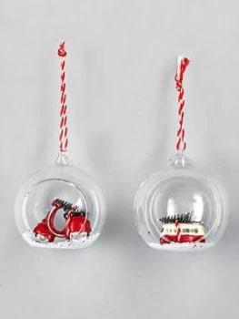 Image of Sass & Belle Set Of 2 Xmas Scooter And Campervan Christmas Tree Decorations