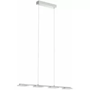 Image of Pendant Ceiling Light Colour Chrome Shade Clear Satined Plastic Bulb LED 4x4.5W