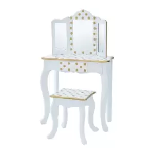 Image of Teamson Kids Gisele Polka Dot Vanity Playset - White / Gold