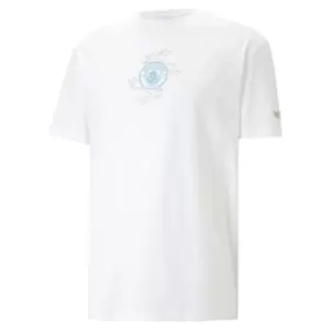 Image of Puma Manchester City CNY Training T-Shirt 2023 Adults - White