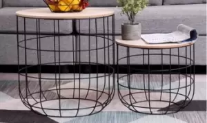 Image of Set of Two Wire Multifunctional Coffee Tables