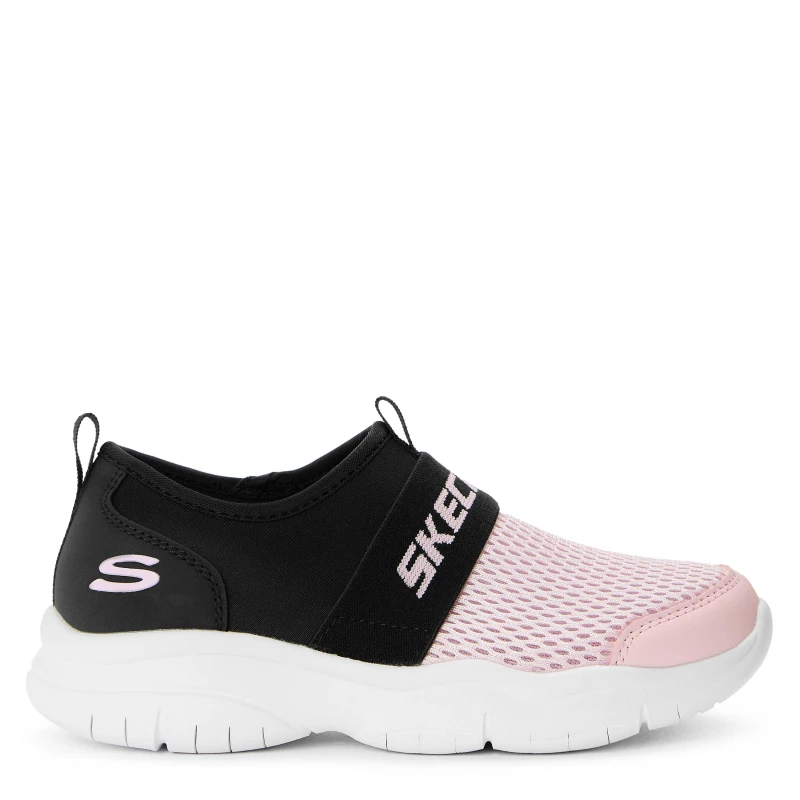 Image of Skechers Unisex Kids Flexblast Slip On Trainers Black/Pink unisex C11 (28.5)