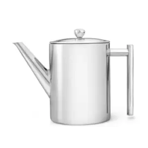 Image of Bredemeijer Teapot Double Wall Minuet Cylindre Design 1.2L In Polished Steel