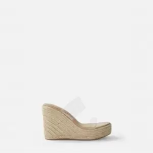 Image of Missguided Double Strap Clear Wedge - Neutral