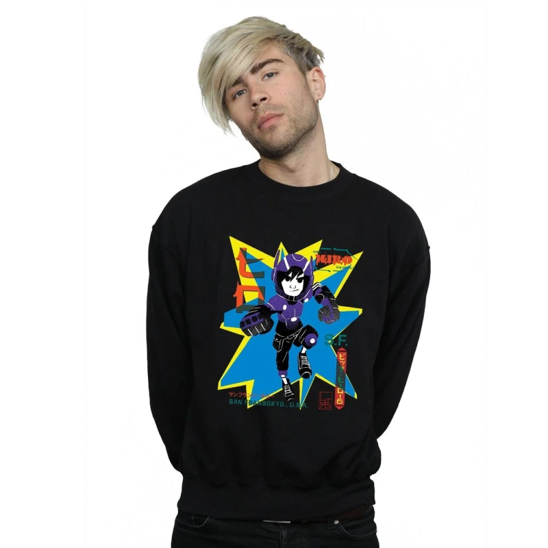 Image of Disney Men Big Hero 6 Hiro Anime Sweatshirt in Black Size: Small Black S Male 5057864214857