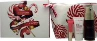 Image of Clarins Skincare Gift Set 50ml Double Serum + 15ml Beauty Flash Balm + 5ml Lip Perfector - 01 Rose Shimmer + Pouch