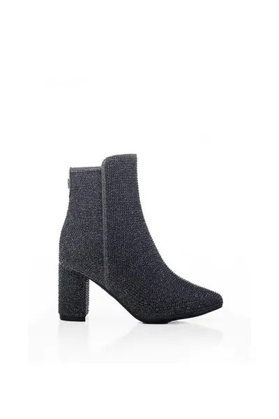 Image of Moda In Pelle 'Xiomara' Textile Heeled Boots Metallic Silver