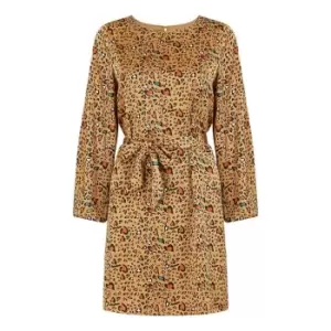 Image of Mela London Brown Animal Heart Print Tunic Dress - Brown