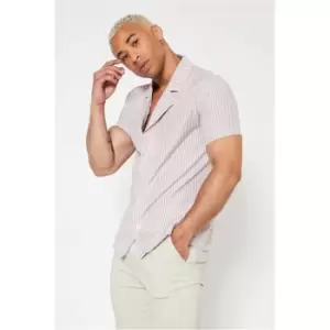 Image of I Saw It First Stone Striped Resort Shirt - Brown