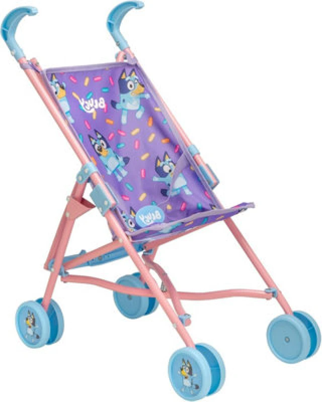 Image of Bluey Junior Dolls Stroller Role Play Dolls Pushchair Ages 2+
