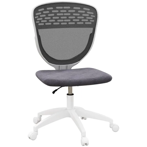 Image of Vinsetto Armless Desk Chair With Swivel Wheels, Grey