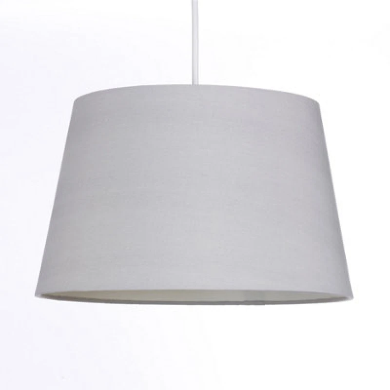 Image of K Living Silver Grey Tapered Drum Shade For Ceiling And Table Lamp 12" Shade