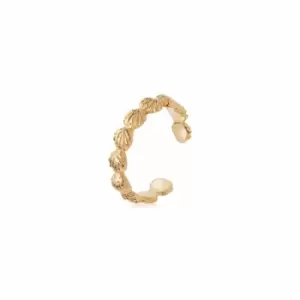 Image of Daisy London Jewellery 18ct Gold Plated Sterling Silver Isla Shell Cuff Earring 18Ct Gold Plate