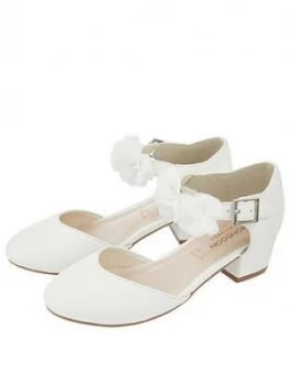 Image of Monsoon Girls Macaroon Corsage Two Part Shoes - Ivory, Size 9 Younger