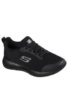 Image of Skechers Squad SR Workwear Slip Resistant Trainers - Black, Size 8, Women