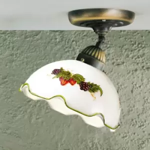 Image of Nonna Cottage Style Glass Dome Ceiling Light Matt, 1x E27