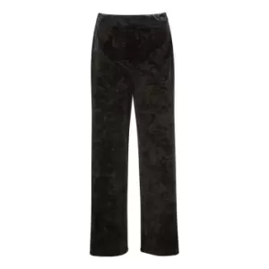 Image of Yumi Black Crinkle Velvet Trousers - Black