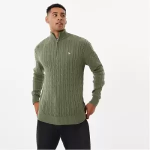Image of Jack Wills Cable Zip Jumper - Green