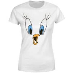Image of Looney Tunes Tweety Face Womens T-Shirt - White - S