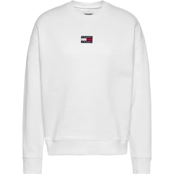 Image of Tommy Jeans Centre Badge Crew Sweater - White YBR