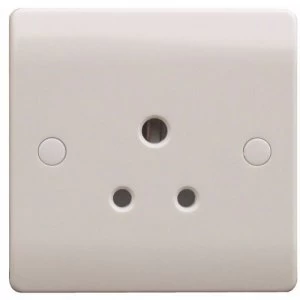 Image of ESR Sline 5A White Round Pin 1G Single 230V Unswitched Electric Wall Socket