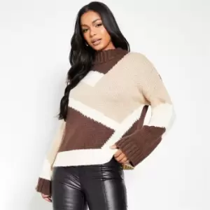 Image of I Saw It First Crew Neck Jacquard Abstract Jumper - Grey